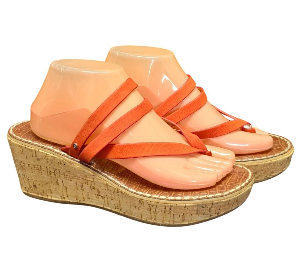 Sam Edelman Rasha Cork Wedge Slip On Thong Sandals